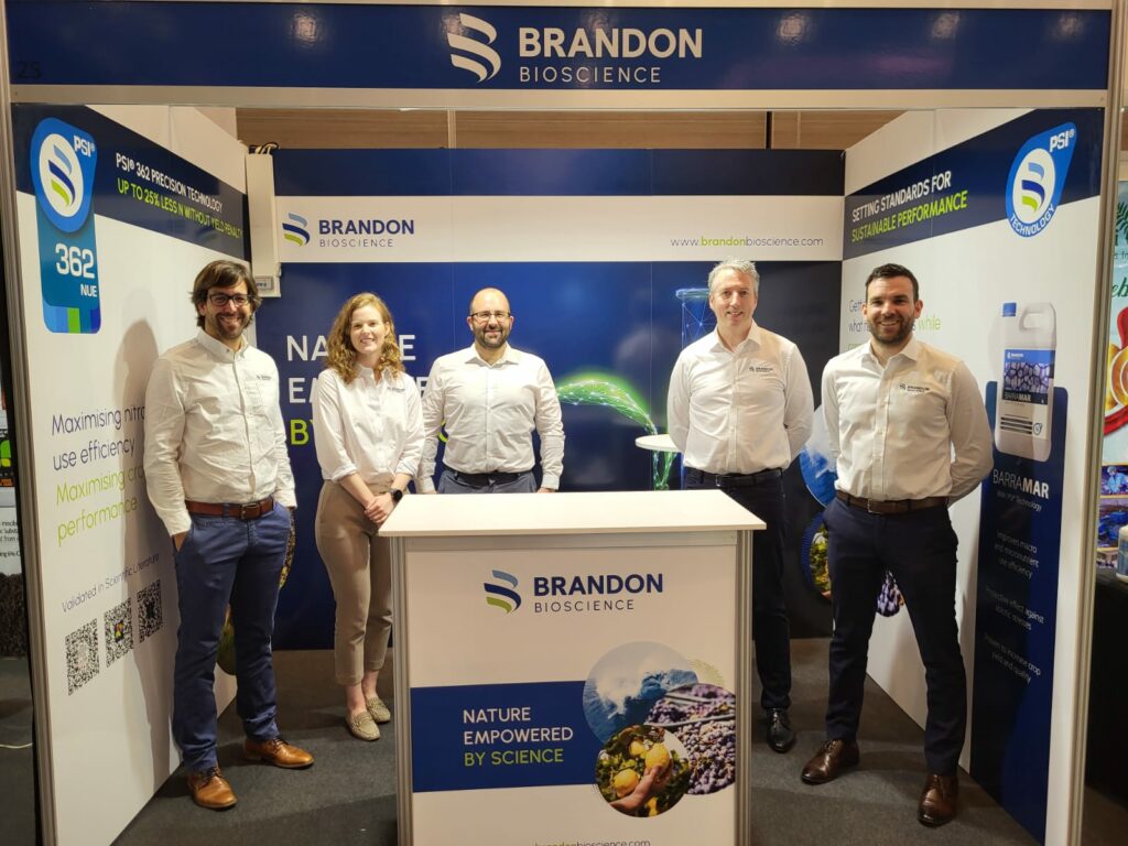 Brandon Bioscience team of 5 at the New Ag Annual in Barcelona